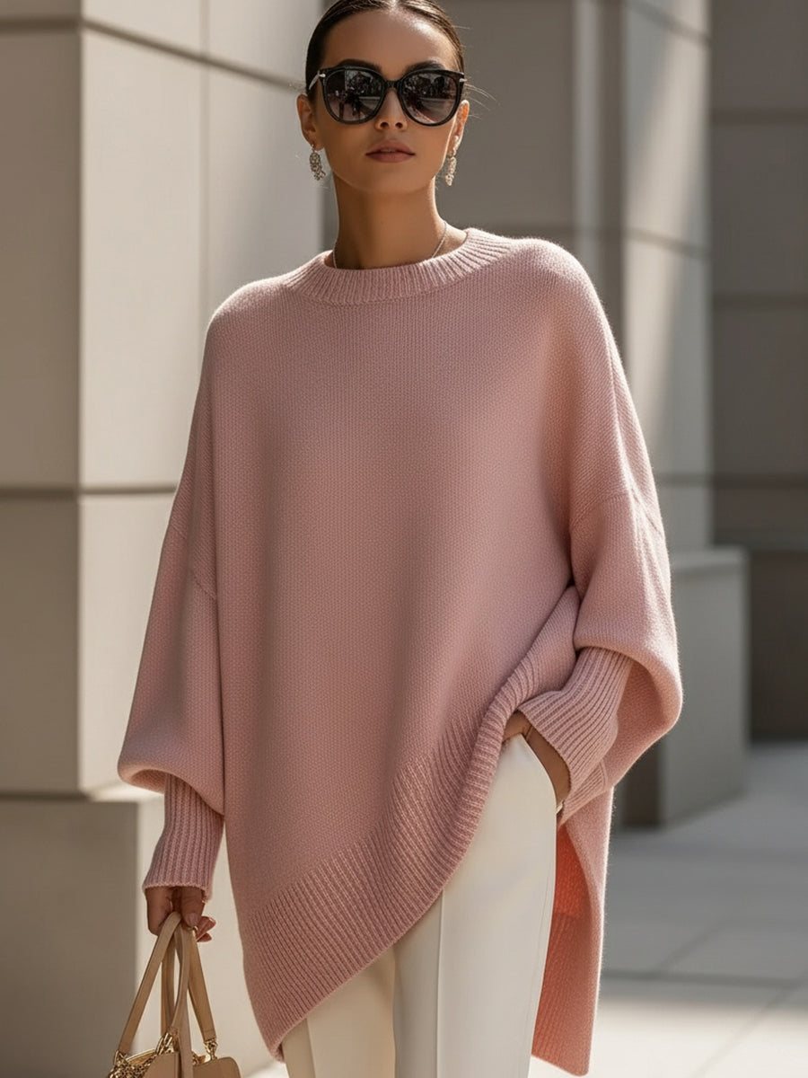 Cotton and Acrylic Knit Sweater with Fine Knit Structure and Breathable Fabric