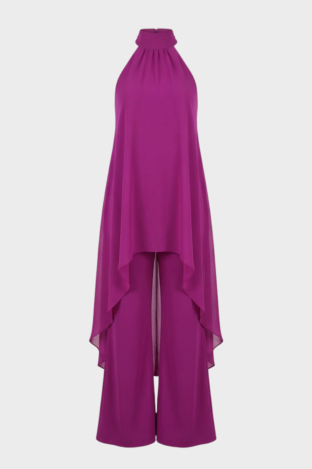 Women's Halter Top and Wide-Leg Trouser Set with Tie Closure