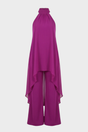 Women's Halter Top and Wide-Leg Trouser Set with Tie Closure