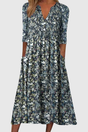 V-Neck Midi Dress with Breathable Fabric and Flattering Design