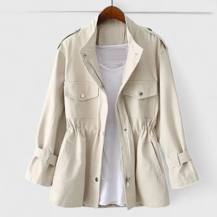 Women's Double-Breasted Overcoat with Tailored Silhouette and Adjustable Belt