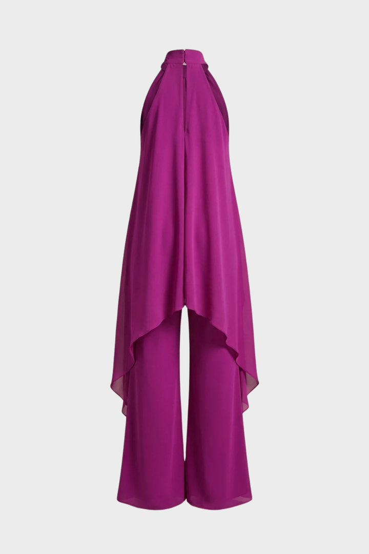 Women's Halter Top and Wide-Leg Trouser Set with Tie Closure