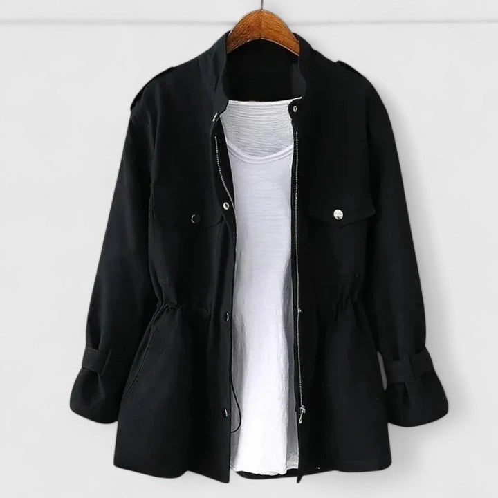 Women's Double-Breasted Overcoat with Tailored Silhouette and Adjustable Belt
