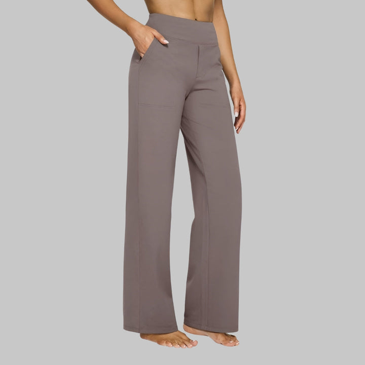 Stretch Pull-On Pants with Wide Waistband and Deep Pockets, Breathable Fabric