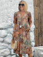 Women's Mid-Length Dress with Flowing Silhouette and Breathable Fabric