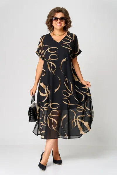 Women's Flowing Dress with Relaxed Silhouette and Breathable Fabric