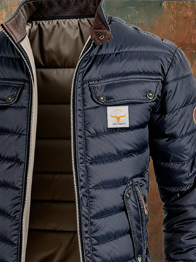 Quilted Jacket with 180g Duck Down Insulation and Dual-Slider Zipper