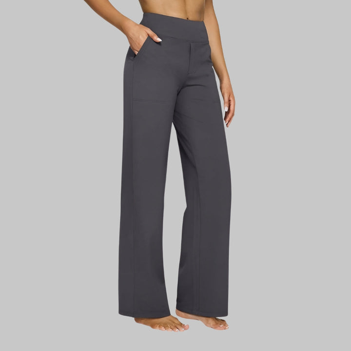 Stretch Pull-On Pants with Wide Waistband and Deep Pockets, Breathable Fabric