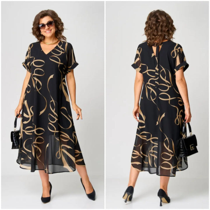 Women's Flowing Dress with Relaxed Silhouette and Breathable Fabric