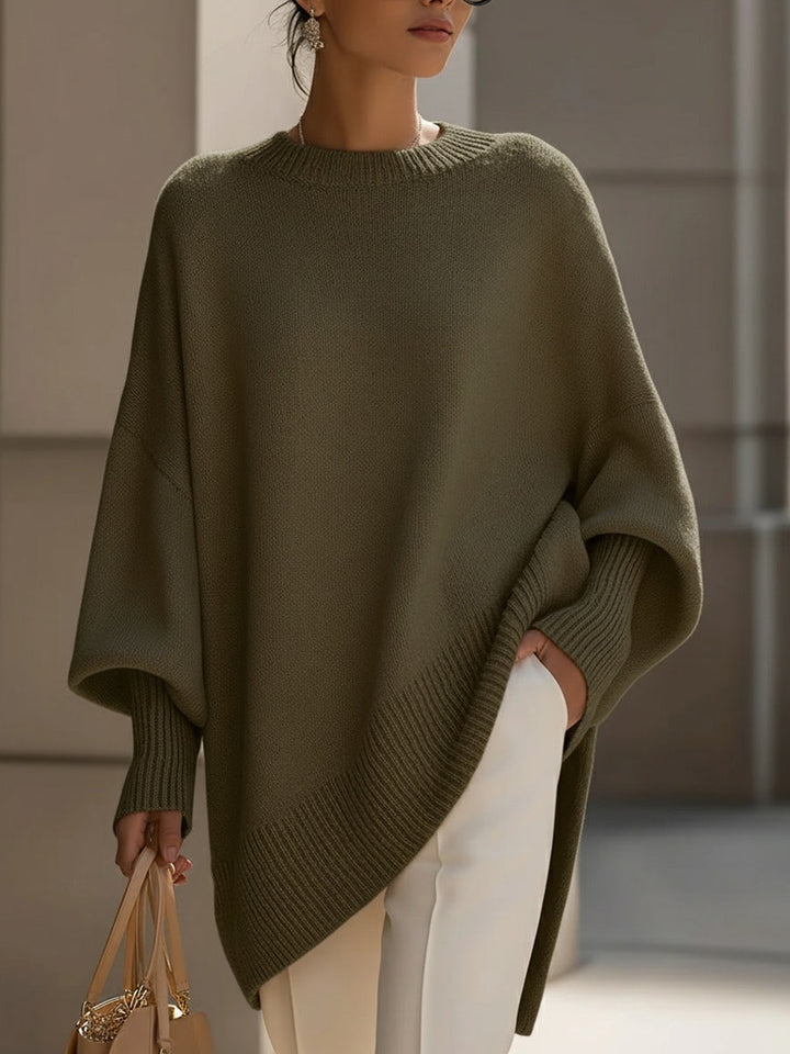 Cotton and Acrylic Knit Sweater with Fine Knit Structure and Breathable Fabric