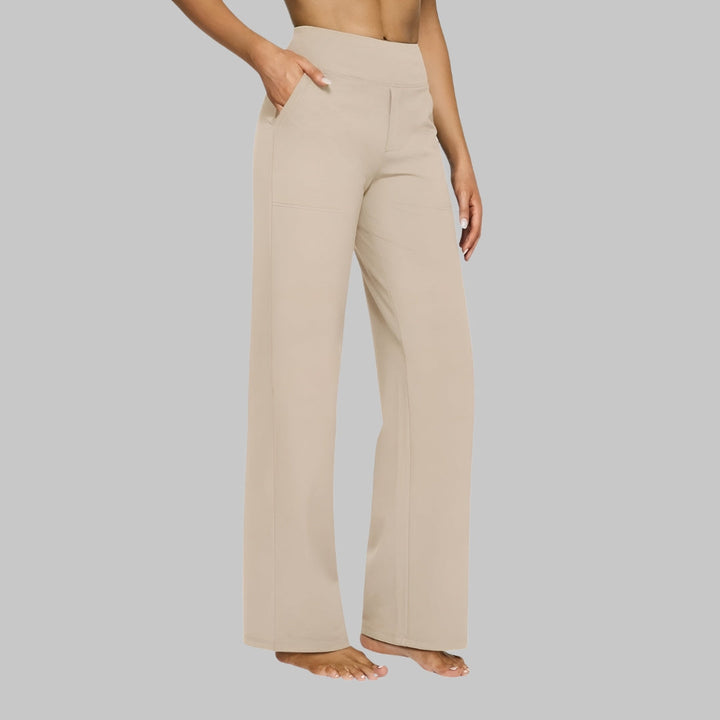 Stretch Pull-On Pants with Wide Waistband and Deep Pockets, Breathable Fabric