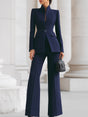 Tailored Blazer and Wide-Leg Trouser Set for Professional Wear