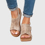 Wedge Sandals with Cushioned Insole and Adjustable Buckle