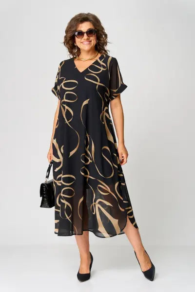 Women's Flowing Dress with Relaxed Silhouette and Breathable Fabric