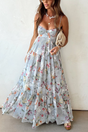 Sleeveless Retro Maxi Dress with V-Neckline for Special Occasions