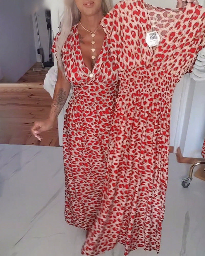 Bedrucktes Damenkleid mit V-Ausschnitt: Stilvoll & Bequem für Jeden Tag 5