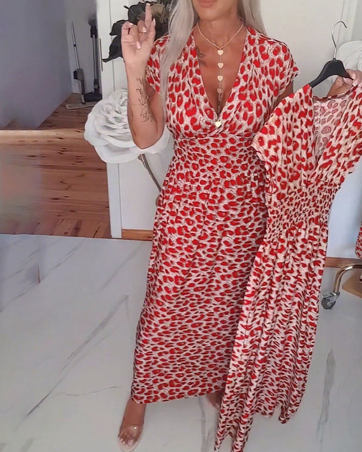 Bedrucktes Damenkleid mit V-Ausschnitt: Stilvoll & Bequem für Jeden Tag 7