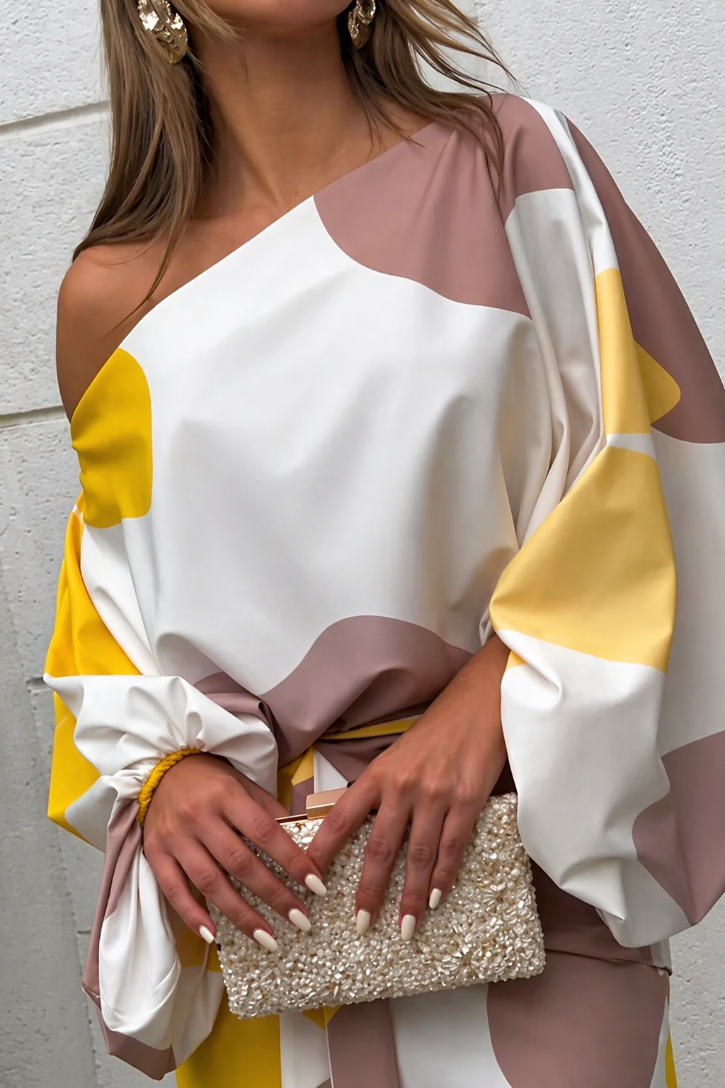 One-Shoulder Fringe Top and Pants Set for Evening Wear