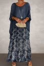 Layered Construction Dress with Structured Silhouette in Deep Blue