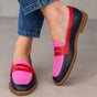 Round Toe Slip-On Loafers with Rubber Sole