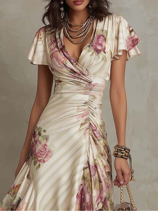Elegantes Midikleid mit Retro-Blumendruck: Stilvoll für jeden Anlass 2