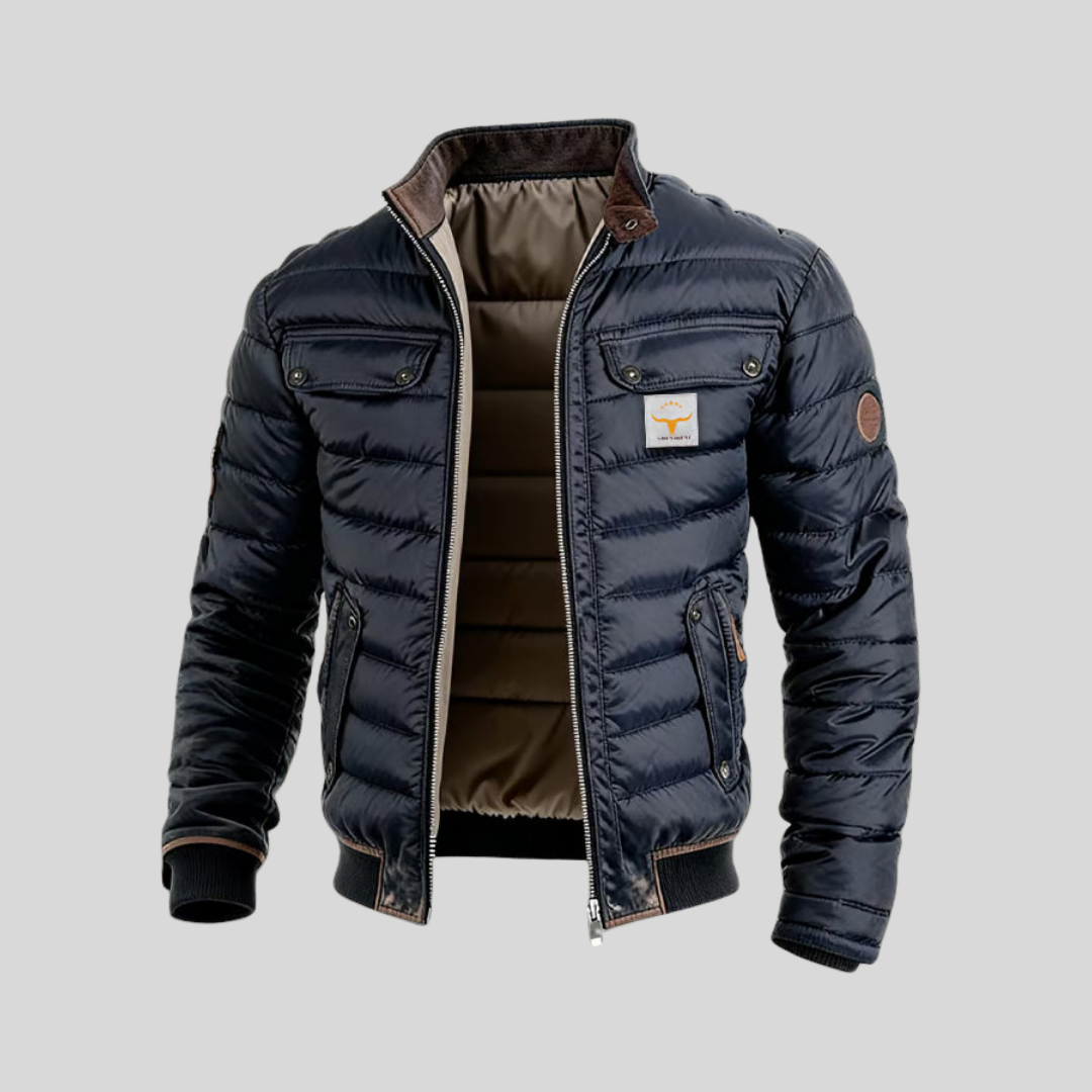 Quilted Jacket with 180g Duck Down Insulation and Dual-Slider Zipper