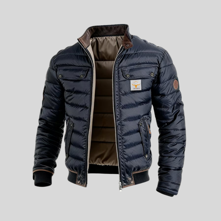 Quilted Jacket with 180g Duck Down Insulation and Dual-Slider Zipper
