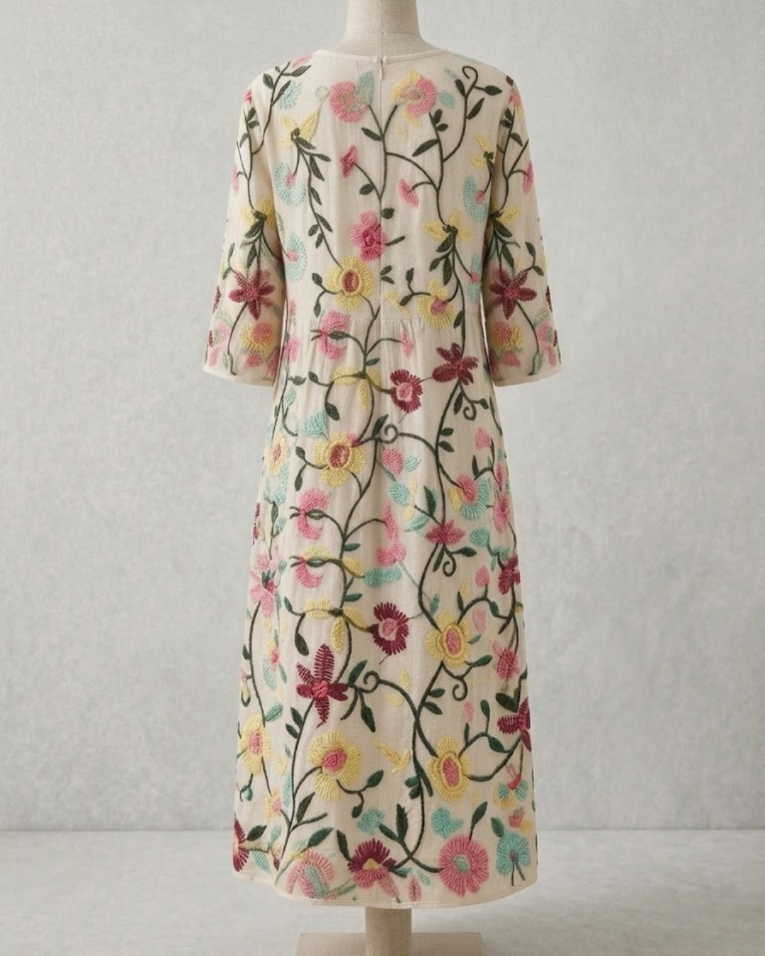 Floral Dress with Draped Silhouette and Breathable Fabric for Warm Weather