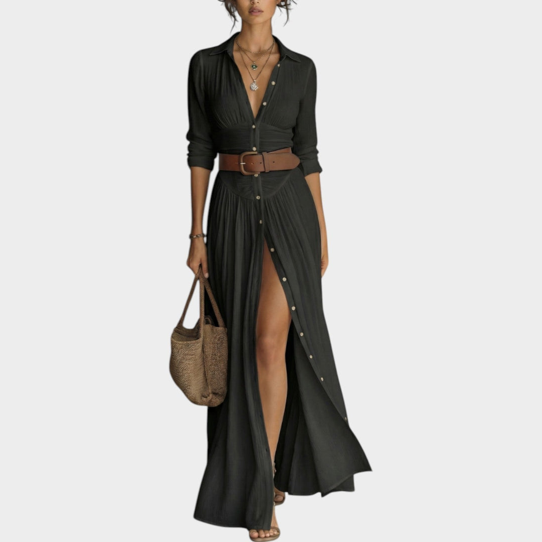 Maxikleid Langarm mit Knopfleiste: Bequemer Stil für Sommerausflüge 3