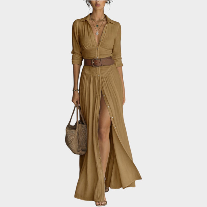 Maxikleid Langarm mit Knopfleiste: Bequemer Stil für Sommerausflüge 5