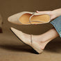 Pointed Toe Mules with Adjustable Buckle Strap and Cushioned Insole