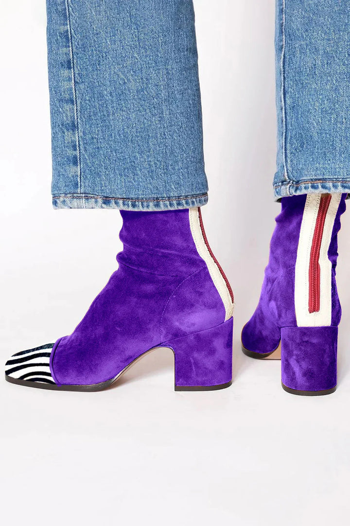 Women's Square Toe Heeled Boots with Block Heel