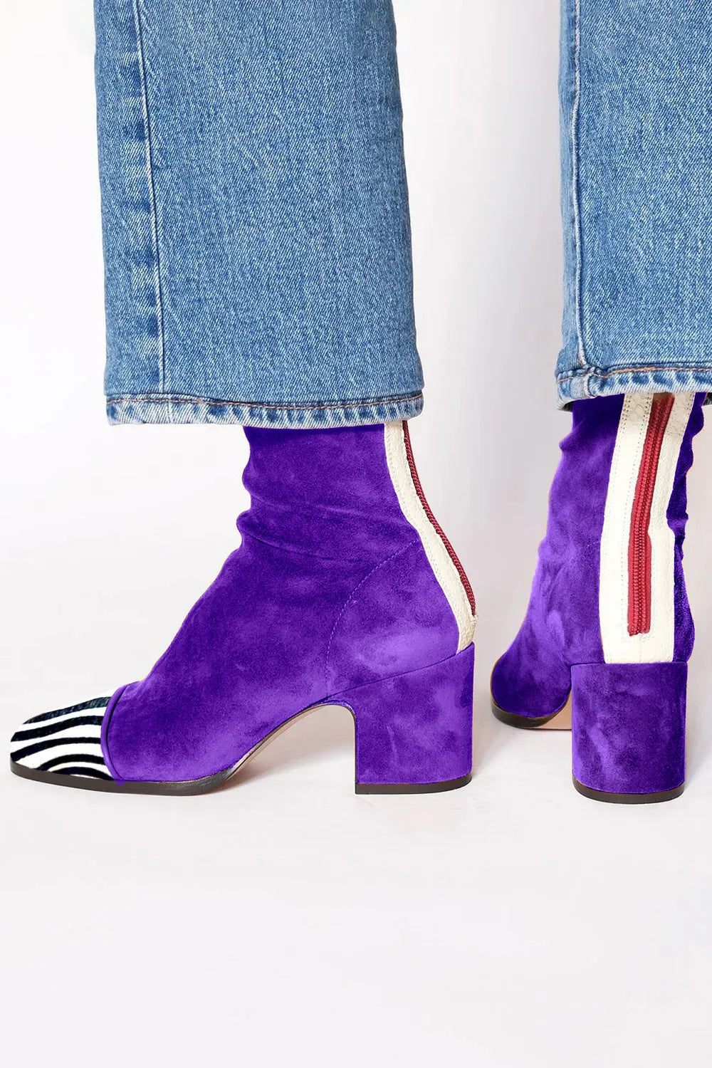 Women's Square Toe Heeled Boots with Block Heel