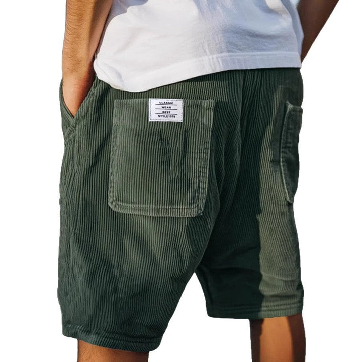 Tailored Shorts with Textured Fabric and Structured Silhouette