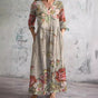 Women's V-Neck Summer Dress with Floral Print and Relaxed Fit