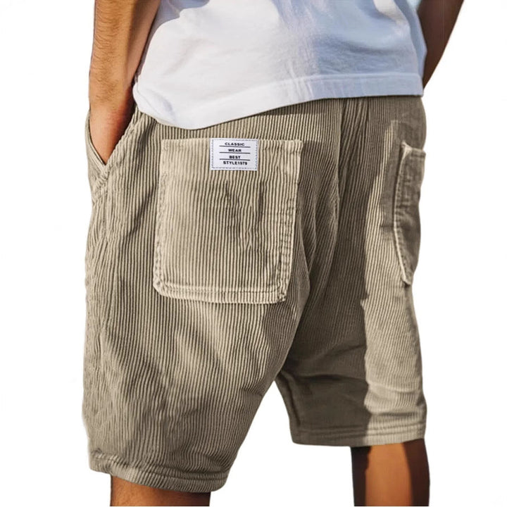 Tailored Shorts with Textured Fabric and Structured Silhouette