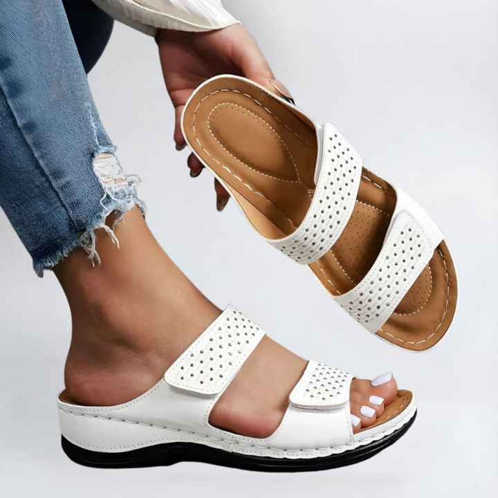 Orthopedic Sandals with Arch Support and Adjustable Strap, Cushioned Footbed