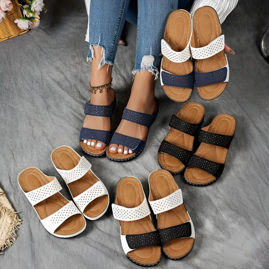 Orthopedic Sandals with Arch Support and Adjustable Strap, Cushioned Footbed