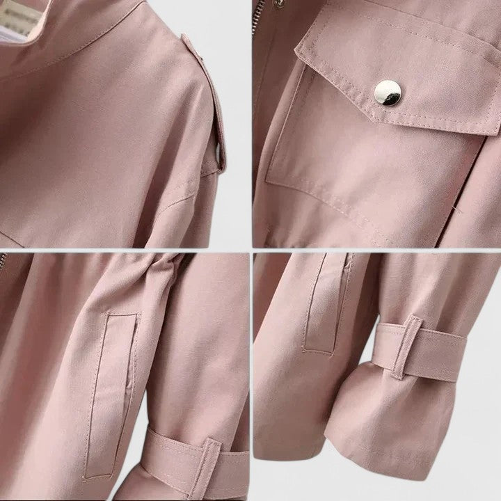 Women's Double-Breasted Overcoat with Tailored Silhouette and Adjustable Belt