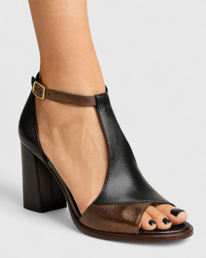 Women's Open Toe Heeled Sandals with Adjustable Ankle Strap and Wide Block Heel