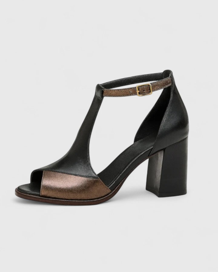 Women's Open Toe Heeled Sandals with Adjustable Ankle Strap and Wide Block Heel