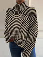 Turtleneck Sweater with Soft Knit Construction and Relaxed Fit, Ribbed Cuffs