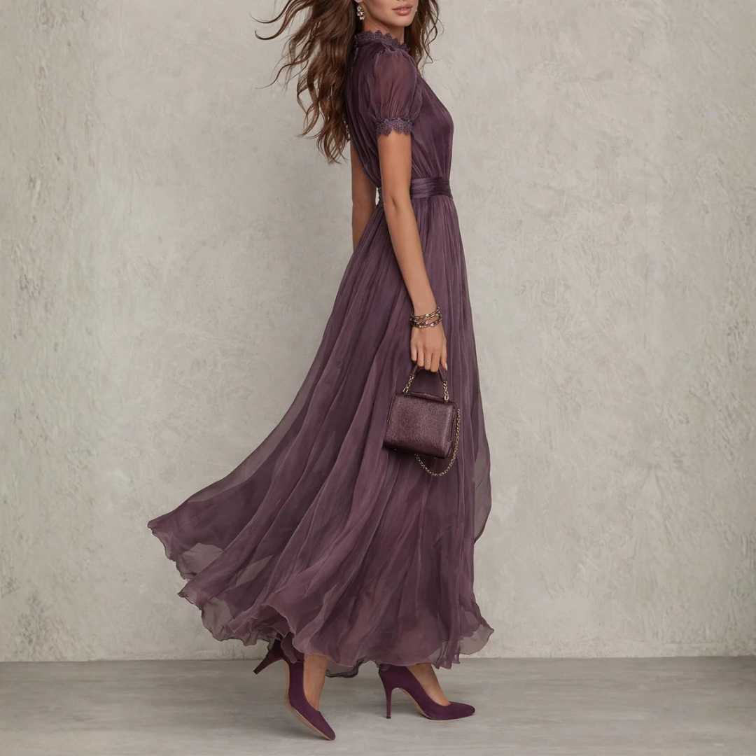 Vivienne Maxikleid: Elegante Chiffon-Raffung für festliche Anlässe 3