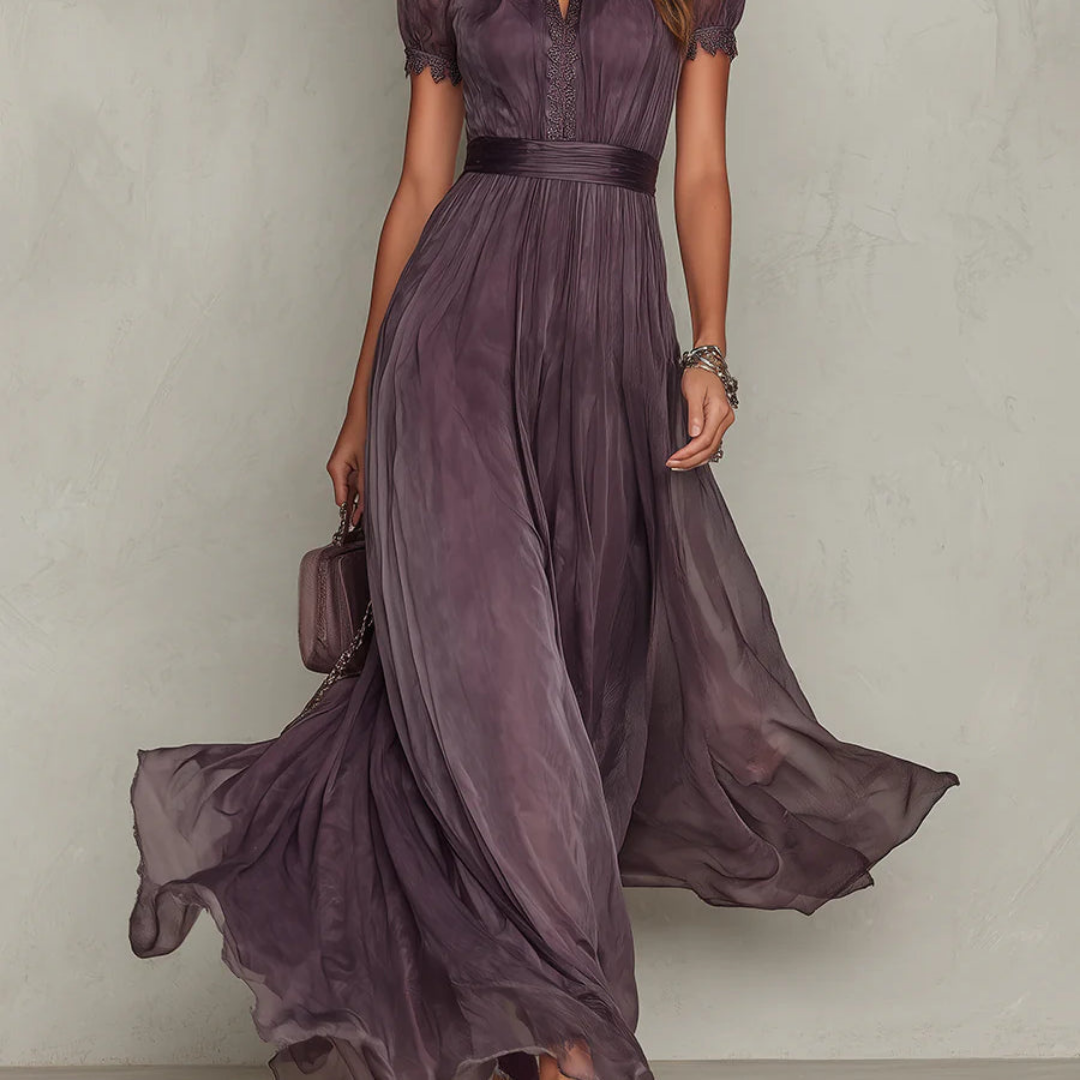 Vivienne Maxikleid: Elegante Chiffon-Raffung für festliche Anlässe 4