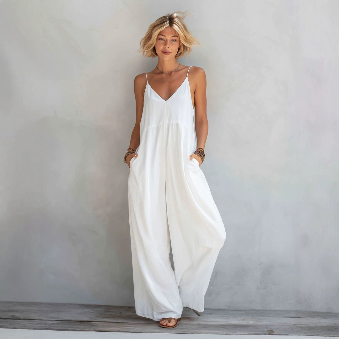 Wide-Leg Jumpsuit with Relaxed Fit and Flowing Drape