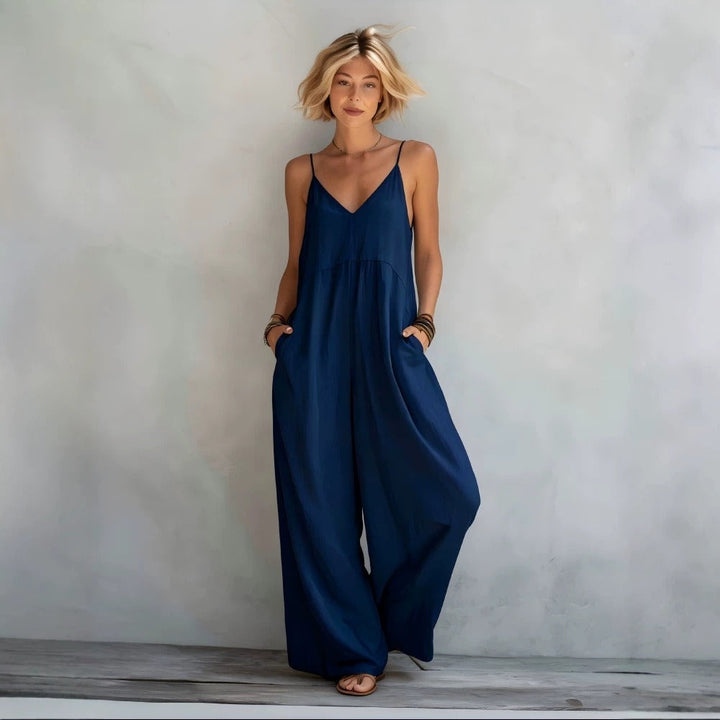 Wide-Leg Jumpsuit with Relaxed Fit and Flowing Drape
