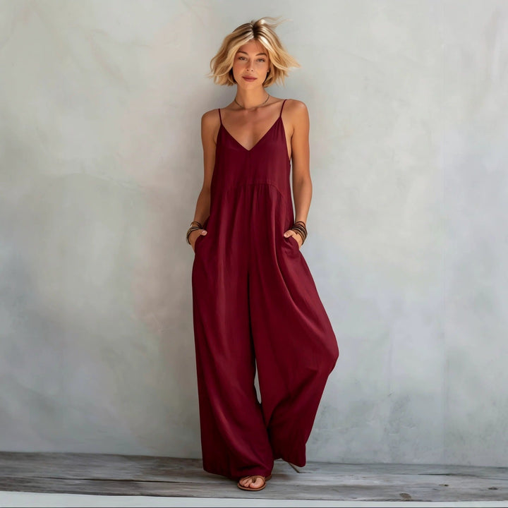 Wide-Leg Jumpsuit with Relaxed Fit and Flowing Drape