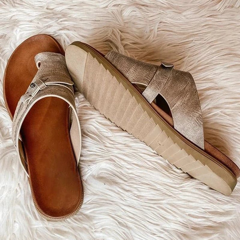 Open-Toe Sandals with Three-Arch Support and Cushioned Insoles, Vegan Synthetic