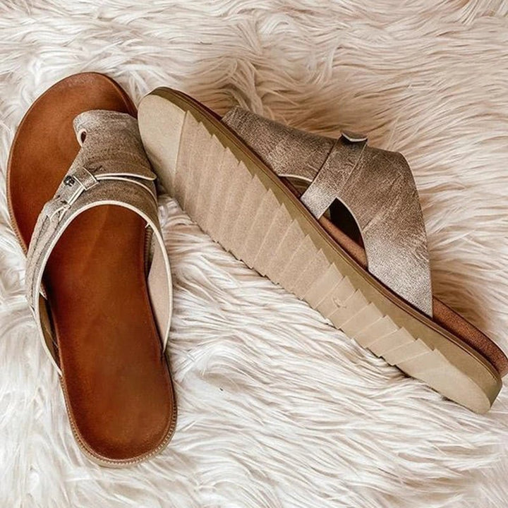 Open-Toe Sandals with Three-Arch Support and Cushioned Insoles, Vegan Synthetic