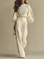Ribbed Top and Wide-Leg Pants Two-Piece Set